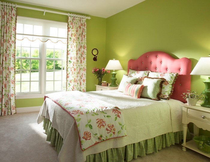 Gam màu xanh lá nhạt cho phòng khách hoặc phòng ngủ đều rất thích hợp