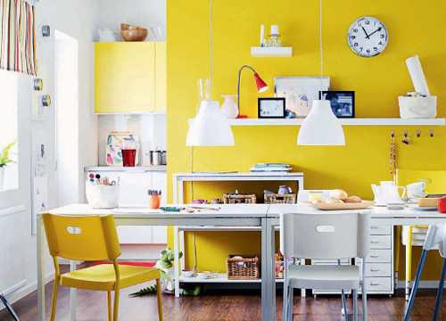 Màu vàng chanh giúp cho không gian nhà bạn bừng sáng, tràn ngập nắng xuân