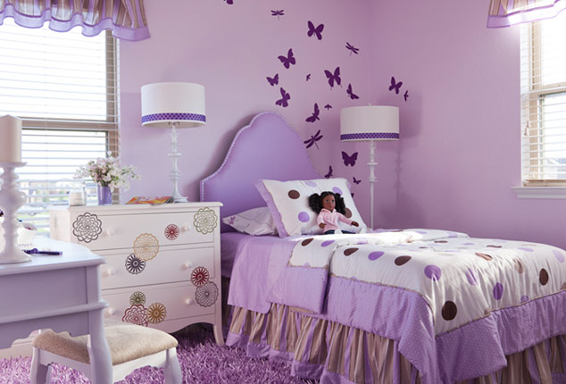 Sơn tường phòng ngủ màu tím