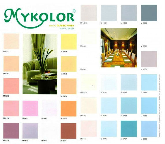 Sơn Mykolor đa dạng màu sắc, cho bạn dễ dàng lựa chọn.