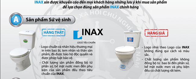 Một số thông tin về sản phẩm sứ vệ sinh chính hãng Inax và hàng giả