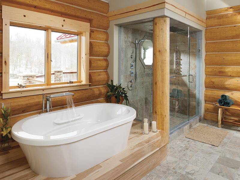 Lựa chọn tường gỗ màu sáng cho nhà tắm có không gian nhỏ hẹp