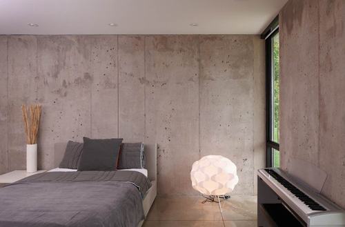 Mẫu 12: Trang trí phòng ngủ với tường bê tông