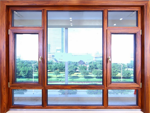 Cửa sổ nhôm xingfa vân gỗ thiết kế hiện đại mở quay