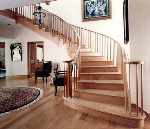 Mẫu cầu thang gỗ mang vẻ đẹp hiện đại, đem lại vẻ đẹp sang trọng cho ngôi nhà bạn