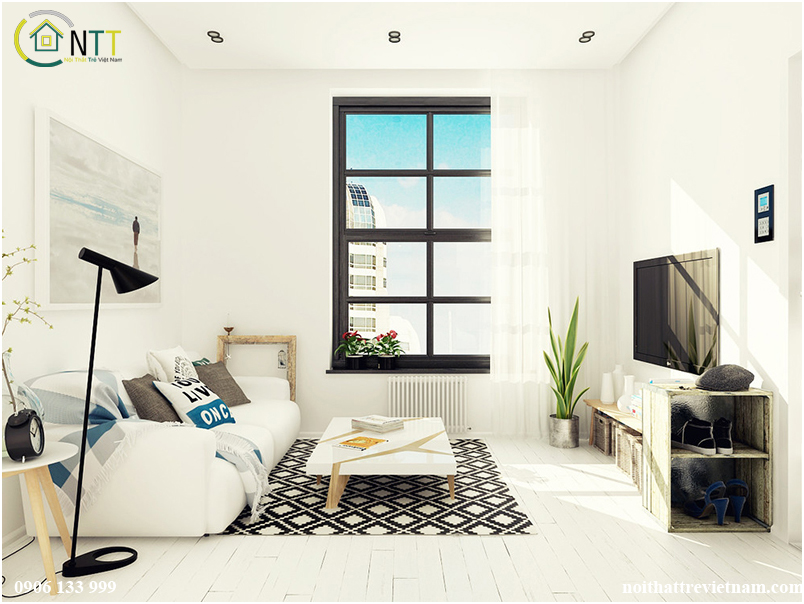 Tường nhà cũng là yếu tố quan trọng trong thiết kế phòng khách chung cư nhỏ