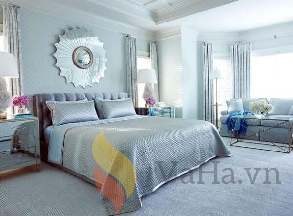 Màu sơn xanh ngọc trai tạo nên những phòng ngủ đẹp mê ly