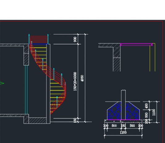 Bản vẽ CAD tổng hợp cầu thang xoán