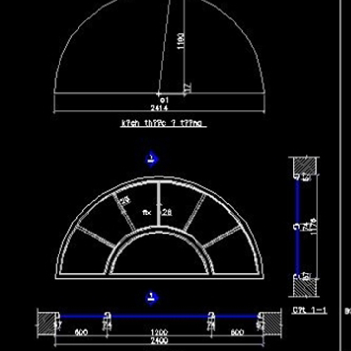 Bản vẽ CAD tổng hợp mẫu cửa vòm kính và có cánh